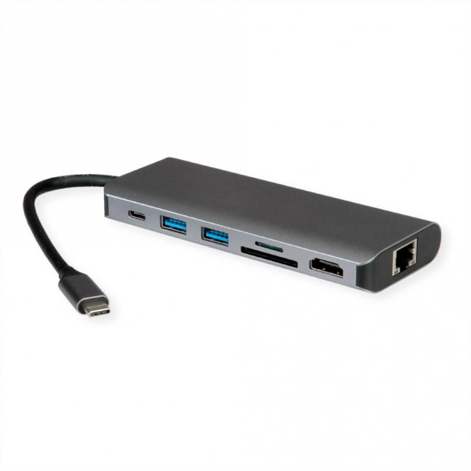 Dockingstation USB Typ C, 8K30 HDMI, USB 3.2 Gen 1 (Typ-A), PD, LAN, SD/MicroSD 