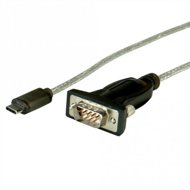 USB - Seriell Konverter-Kabel, Typ C - RS232, schwarz, 1,8m 