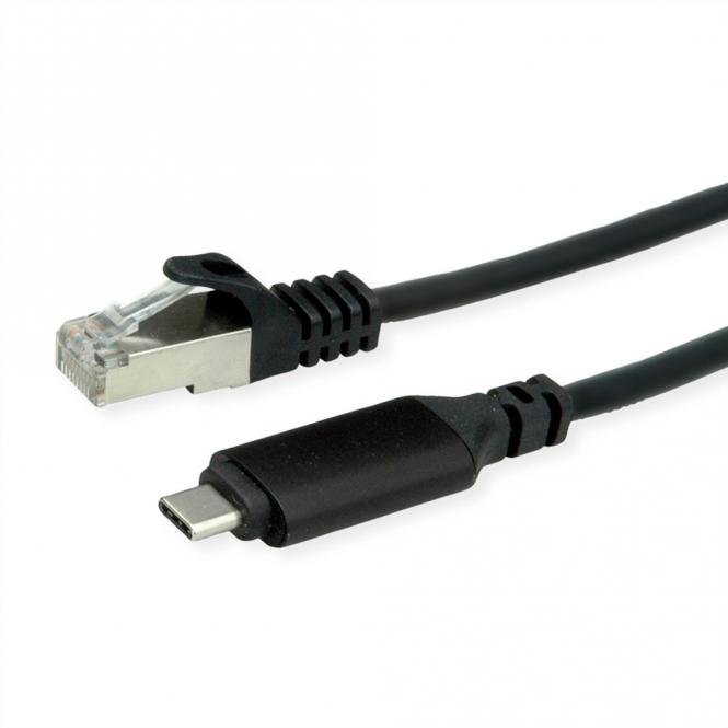 USB 3.2 Gen 2 Typ C zu Gigabit Ethernet Konverterkabel, schwarz, 1,5m 