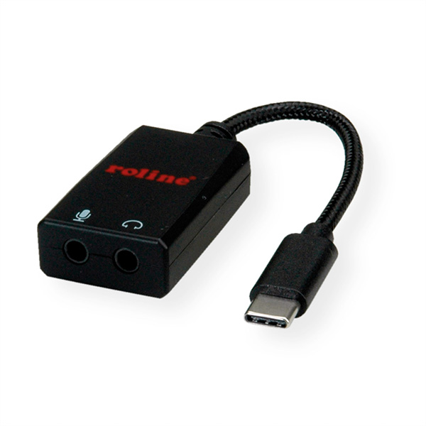Adapter USB Typ C zu 2x 3,5mm Audio, 0,13m 