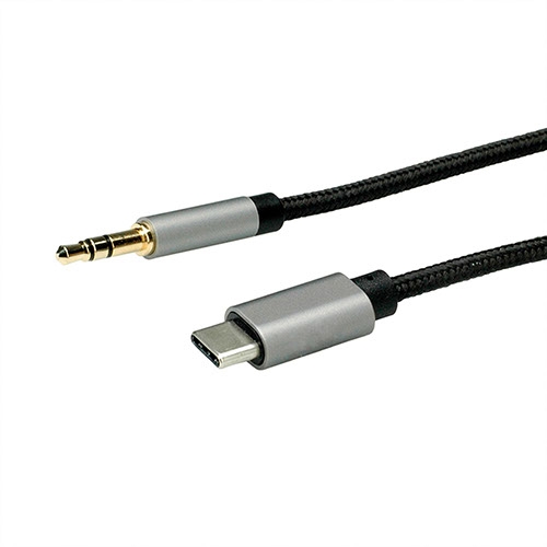 Adapter Kabel USB Typ C zu 3,5mm Audio, ST/ST, schwarz 