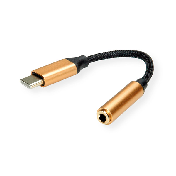 GOLD Adapter USB Typ C zu 3,5mm Audio, ST/BU, 0,13m 