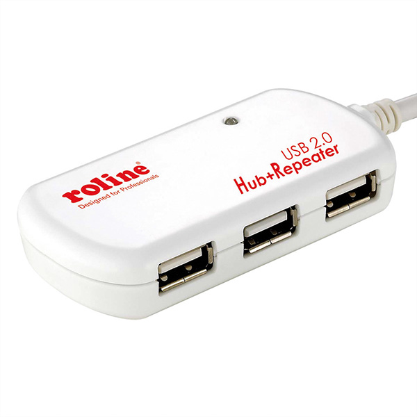 USB 2.0, 4-Port Hub mit Repeater, 12m 