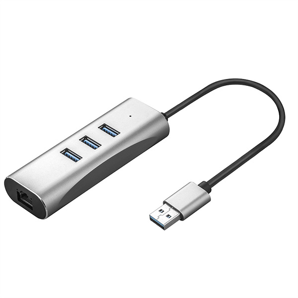 USB 3.2 Gen 1 zu Gigabit Ethernet Konverter + 3-Port USB Hub 
