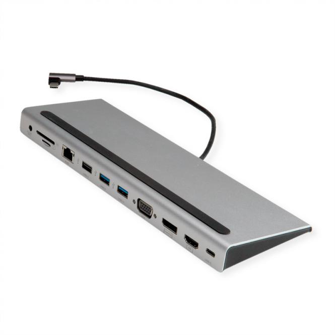 USB 3.2 Gen 2 Typ C Multiport Docking Station, 4K HDMI/DP, VGA, USB, Card 