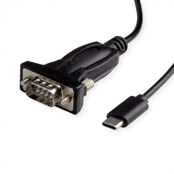 USB - Seriell Konverter-Kabel, Typ C - RS232, schwarz, 1,8m 