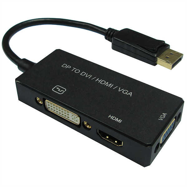 Adapterkabel DisplayPort zu VGA, DVI und HDMI, aktiv 