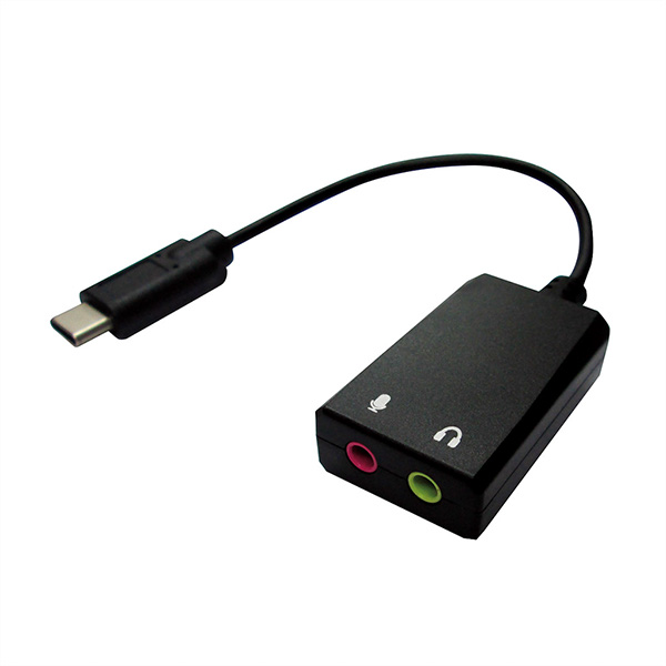 Adapter USB Typ C zu 2x 3,5mm Audio, ST/BU, 0,15m 