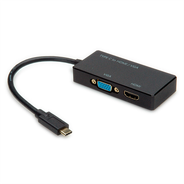 USB3.1 Display Adapter, Typ C zu VGA + HDMI 