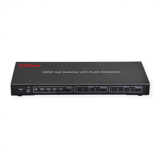 4K HDMI Matrix Switch, 4 x 2, mit Fernbedienung 