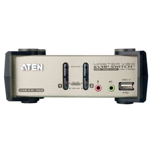 KVM Switch VGA, PS/2-USB, Audio, USB-Hub 