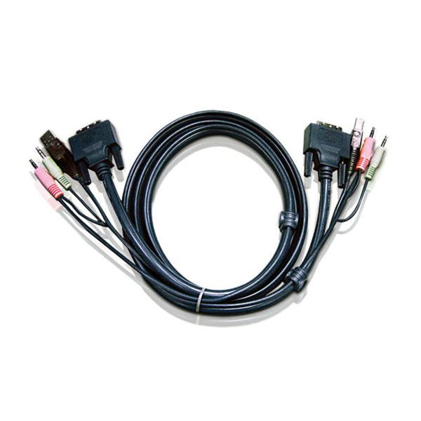 KVM-Kabel, DVI-I (Single Link), USB, Audio 