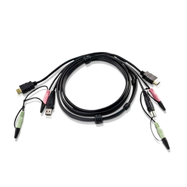 2L-7D02UH Câble KVM HDMI, USB et Audio, noir, 1,8m 