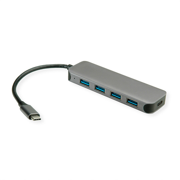 USB 3.2 Gen 1 Hub, 4fach, Typ C Anschlusskabel, mit 1 PD-Port 