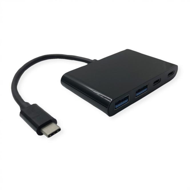 USB 3.2 Gen 2 Hub, 4fach (2x A+ 2x C), Typ C Anschlusskabel 
