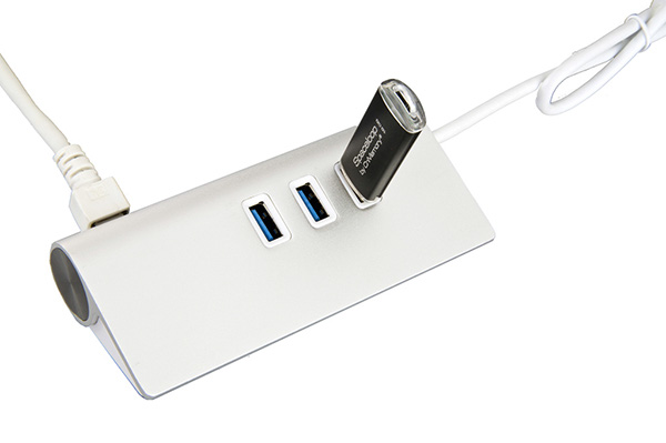 USB 3.0 Hub, 3 Ports, GBit LAN 