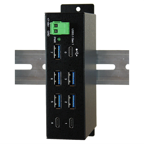 7-Port USB 3.0/3.1 Gen1 Hub, C-Buchse, 15 KV ESD Überspannungsschutz 
