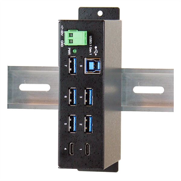 7-Port USB 3.0/3.1 Hub, mit 2x C-Buchse, 15 KV Überspannungsschutz 