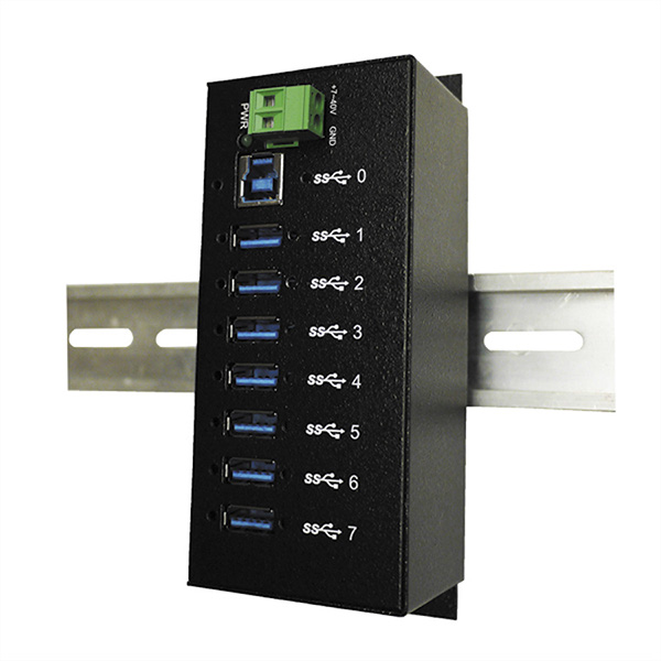 4-Port USB 3.0 Hub, inkl. Din-Rail-Kit, 15 KV ESD Überspannungsschutz 
