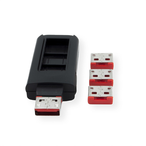4x USB Schloss, 1x Schlüssel 