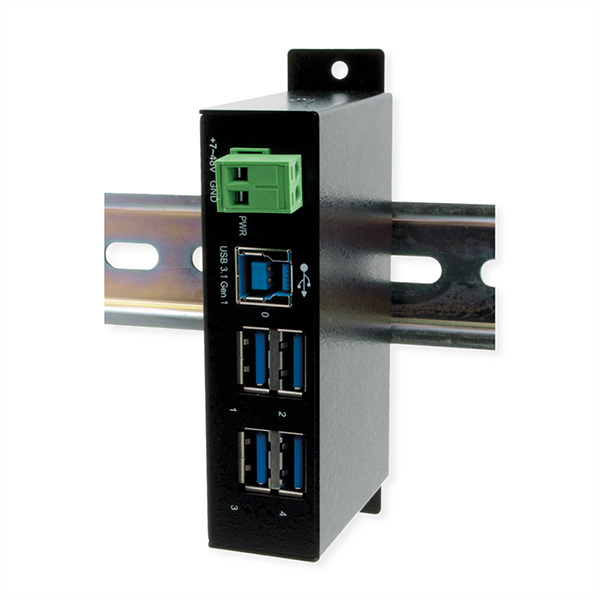 EX-1504HMS, 4-Port USB 3.2 Gen1 Managed Metall HUB, mit 15KV EDS Überspannungsschutz 