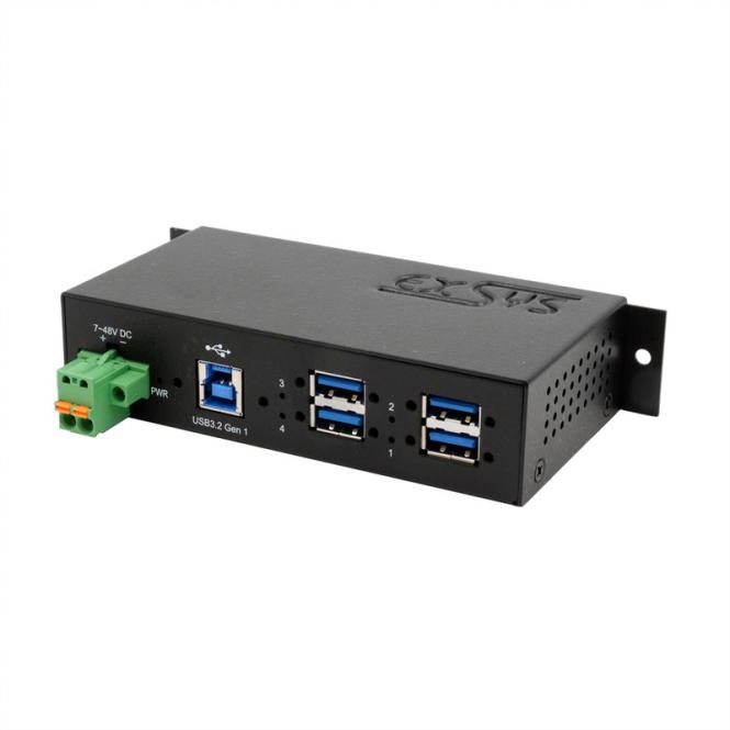 EX-1185HMVS-2 4-Port Metall USB 3.2 Gen1 mit 15KV ESD Überspannungs-Schutz 