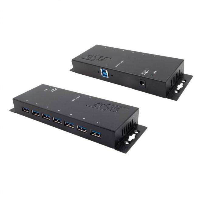 7-Port USB 3.2 Gen1 Metall HUB, mit 15KV ESD ÜS, EX-1188HMS-3 