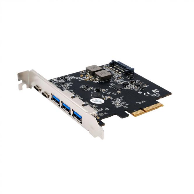 EX-12006 5 Port USB 3.2 Gen2 PCIe Karte 3x USB-A und 2x USB-C 