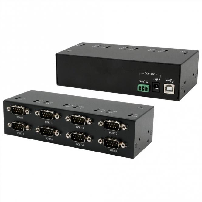 EX-13078HM USB 2.0 zu 8 x Seriell RS-232 Ports Metallgehäuse FTDI Chip-Set 
