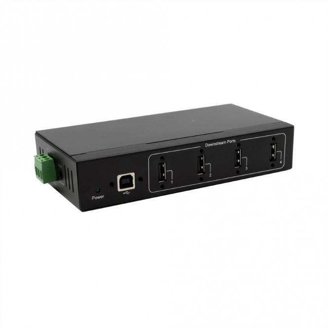 EX-11214HMVS 4 Port USB 2.0 Metall HUB mit Netzteil 5V/2A Genesys Chipset 