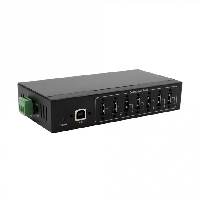 EX-11217HMVS 7 Port USB 2.0 Metall HUB mit Netzteil 5V/2A Genesys Chipset 