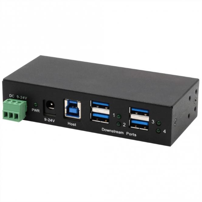 EX-11244HMS 4 Port USB 3.2 Gen 1 HUB Din-Rail Kit und Wand VIA VL813 Chipset 