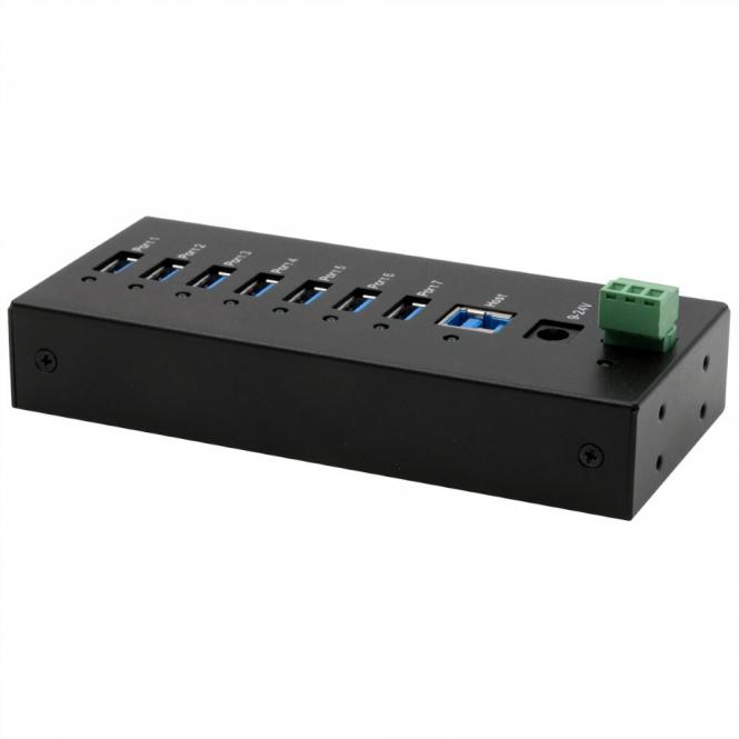 EX-11247HMS 7 Port USB 3.2 Gen 1 HUB Din-Rail Kit und Wand VIA VL813 Chipset 