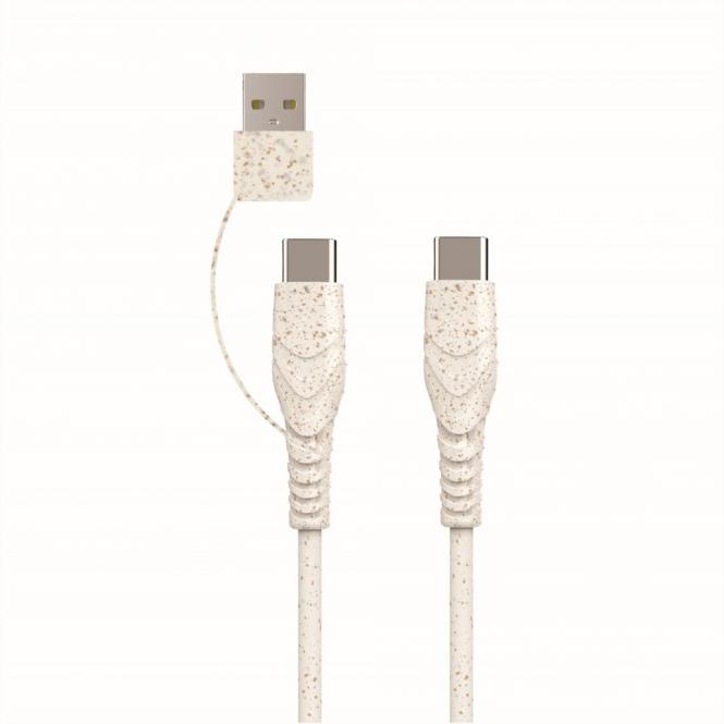 BIO-CT-TC USB-C zu Type-C+A 3A Kabel, 1,2m 