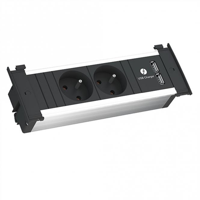 KAPSA S 2xUTE 1xUSB Charger Strom 2,0m CEE7/7 