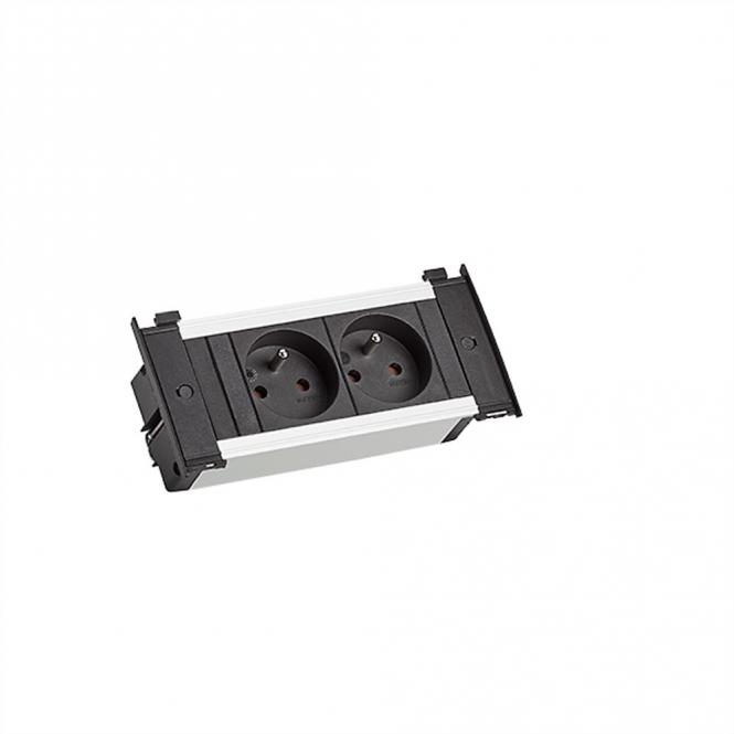 KAPSA XS 2xUTE sw Strom 2,0m AEH CEE7/7 