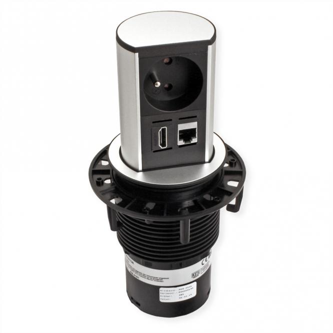 ELEVATOR 1xUTE 1xHDMI 1xCAT6A 90° 0,5m GST18 