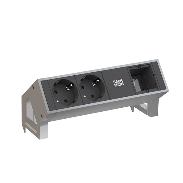 DESK2 2x Schutzkontakt 1x ABD GST18 Inox 