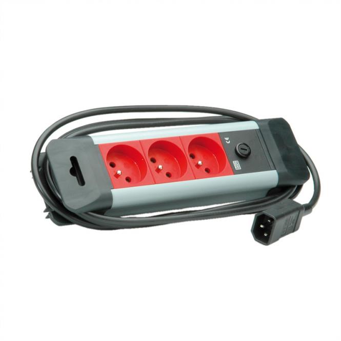3-fach Steckdosenleiste 45°, 2,0m IEC320 C14 