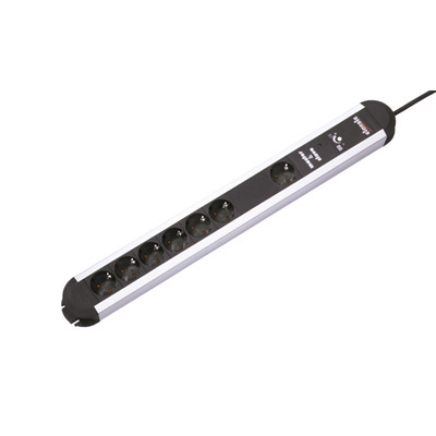 Steckdosenleiste, ALU, Master & Slave, 6fach, 2,0m 