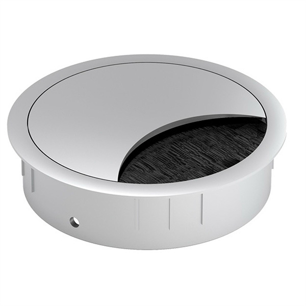 Kabeldurchführung, rund, metallisch, grau 