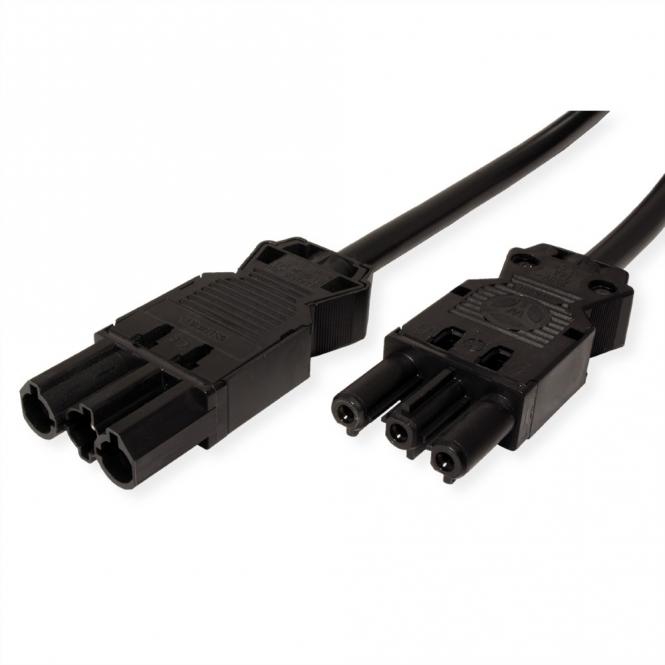Geräteverlängerung GST18-3 Stecker/Kupplung, schwarz, 1,5m 