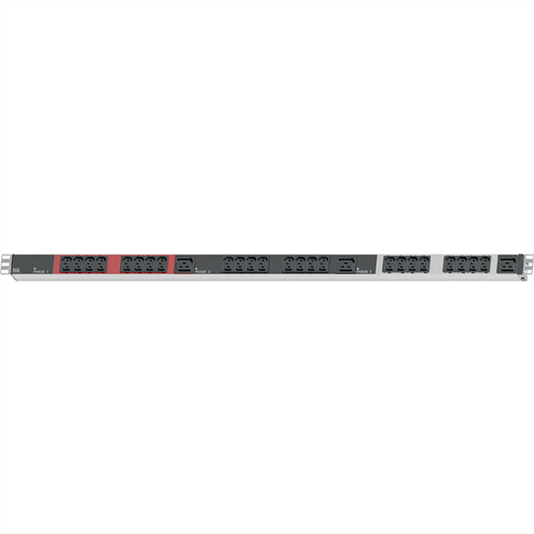 IT PDU ALU, 1HE, 24x C13, 3x C19, 3x CEE 16A, rot 