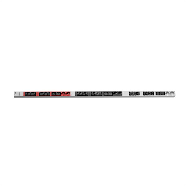IT PDU ALU, 1 HE, 24x C13, 6x C19, 2LS CEE, 3x 32A, rot 