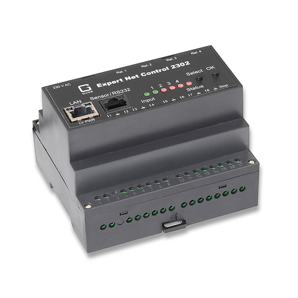 Expert Net Control 2302-1, 4 Relaisausgänge, 8 Signaleingänge, 1 Sensorport, Hutschiene 