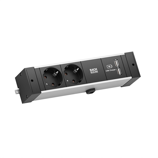 DESK RAIL 2x Schutzkontakt 1x USB Charger 