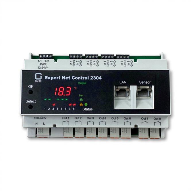 GUDE 2304-1 Remote I/O 8xIn 8xOut 1xSensorport, Hutschiene (DIN Rail) 