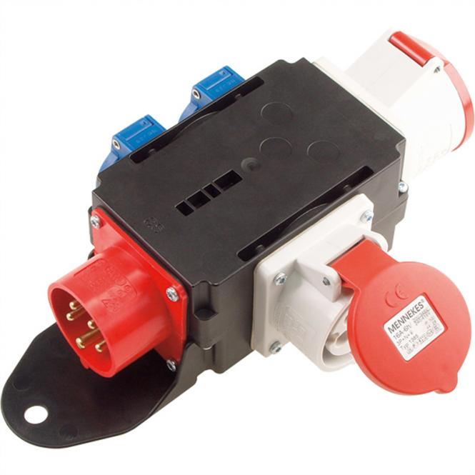 CEE-Adapter CEE Stecker 16A, 1x16A 5p400V 1x32A 5p400v 2Schutzk. 