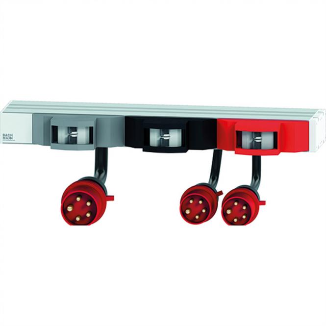 19 1HE FuseBox 6xLS C16A, 2m H05VV-F 5G4mm Connecteur CEE 32A rouge 