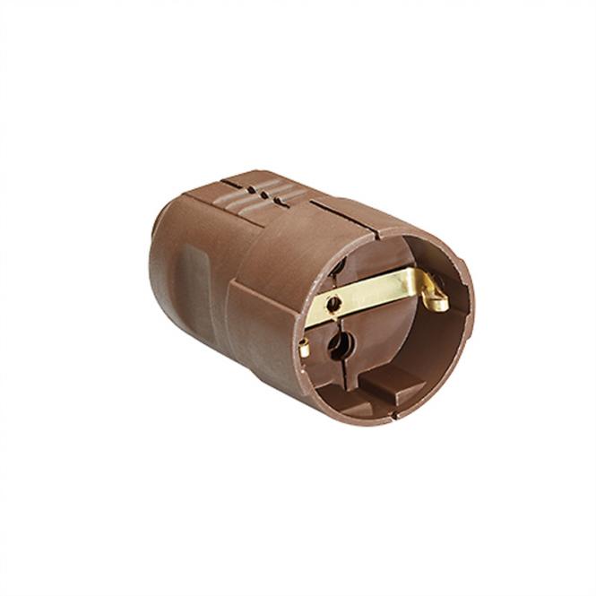 Prise de courant de sécurité, marron, montage résistant à la rupture 